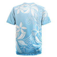 Tiare Tahiti Rugby Jersey Blue Polynesia Motifs - Polynesian Pride