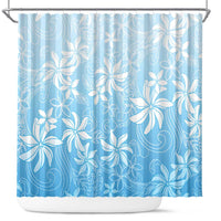 Tiare Tahiti Shower Curtain Blue Polynesia Motifs - Polynesian Pride
