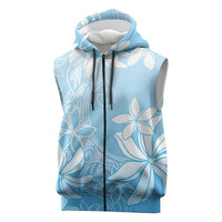 Tiare Tahiti Sleeveless Zip Hoodie Blue Polynesia Motifs LT05 Blue - Polynesian Pride
