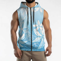 Tiare Tahiti Sleeveless Zip Hoodie Blue Polynesia Motifs LT05 - Polynesian Pride