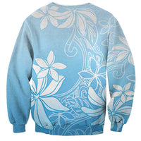 Tiare Tahiti Sweatshirt Blue Polynesia Motifs LT05 - Polynesian Pride