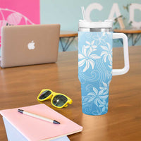 Tiare Tahiti Tumbler With Handle Blue Polynesia Motifs - Polynesian Pride