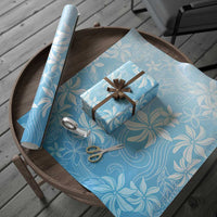 Tiare Tahiti Wrapping Paper Blue Polynesia Motifs - Polynesian Pride