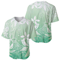 Tiare Tahiti Baseball Jersey Matcha Polynesia Motifs - Polynesian Pride