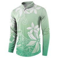 Tiare Tahiti Button Sweatshirt Matcha Polynesia Motifs LT05 - Polynesian Pride