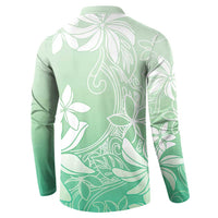 Tiare Tahiti Button Sweatshirt Matcha Polynesia Motifs LT05 - Polynesian Pride