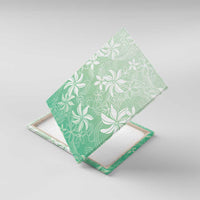 Tiare Tahiti Canvas Wall Art Matcha Polynesia Motifs LT05 With Frame Green - Polynesian Pride