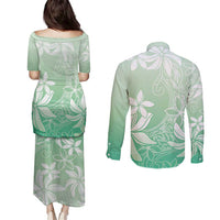 Tiare Tahiti Couples Matching Puletasi and Long Sleeve Button Shirt Matcha Polynesia Motifs LT05 - Polynesian Pride