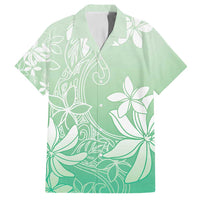 Tiare Tahiti Family Matching Off Shoulder Short Dress and Hawaiian Shirt Matcha Polynesia Motifs - Polynesian Pride