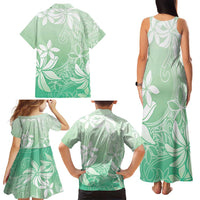 Tiare Tahiti Family Matching Tank Maxi Dress and Hawaiian Shirt Matcha Polynesia Motifs - Polynesian Pride