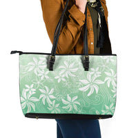 Tiare Tahiti Leather Tote Bag Matcha Polynesia Motifs LT05 - Polynesian Pride