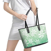 Tiare Tahiti Leather Tote Bag Matcha Polynesia Motifs LT05 - Polynesian Pride
