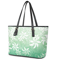 Tiare Tahiti Leather Tote Bag Matcha Polynesia Motifs LT05 - Polynesian Pride