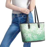 Tiare Tahiti Leather Tote Bag Matcha Polynesia Motifs LT05 - Polynesian Pride