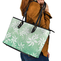 Tiare Tahiti Leather Tote Bag Matcha Polynesia Motifs LT05 - Polynesian Pride