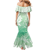Tiare Tahiti Mermaid Dress Matcha Polynesia Motifs - Polynesian Pride