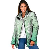 Tiare Tahiti Padded Jacket Matcha Polynesia Motifs LT05 Women Green - Polynesian Pride