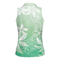 Tiare Tahiti Women Sleeveless Polo Shirt Matcha Polynesia Motifs LT05 - Polynesian Pride