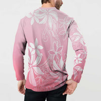 Tiare Tahiti Button Sweatshirt Pink Polynesia Motifs LT05 - Polynesian Pride