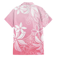 Tiare Tahiti Family Matching Off The Shoulder Long Sleeve Dress and Hawaiian Shirt Pink Polynesia Motifs - Polynesian Pride