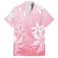Tiare Tahiti Family Matching Off Shoulder Short Dress and Hawaiian Shirt Pink Polynesia Motifs - Polynesian Pride