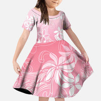 Tiare Tahiti Family Matching Short Sleeve Bodycon Dress and Hawaiian Shirt Pink Polynesia Motifs - Polynesian Pride