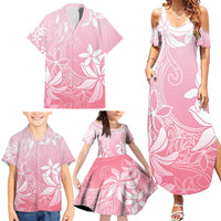 Tiare Tahiti Family Matching Summer Maxi Dress and Hawaiian Shirt Pink Polynesia Motifs - Polynesian Pride