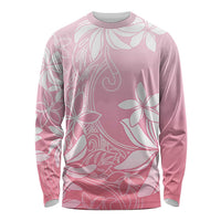 Tiare Tahiti Long Sleeve Shirt Pink Polynesia Motifs LT05 Unisex Pink - Polynesian Pride