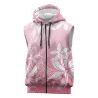 Tiare Tahiti Sleeveless Zip Hoodie Pink Polynesia Motifs LT05 Pink - Polynesian Pride