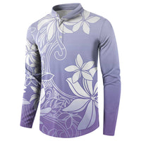 Tiare Tahiti Button Sweatshirt Purple Polynesia Motifs LT05 - Polynesian Pride