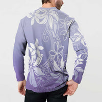 Tiare Tahiti Button Sweatshirt Purple Polynesia Motifs LT05 - Polynesian Pride
