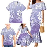 Tiare Tahiti Family Matching Mermaid Dress and Hawaiian Shirt Purple Polynesia Motifs - Polynesian Pride