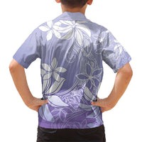 Tiare Tahiti Family Matching Short Sleeve Bodycon Dress and Hawaiian Shirt Purple Polynesia Motifs - Polynesian Pride