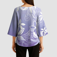 Tiare Tahiti Kimono Sleeve Blouse Purple Polynesia Motifs LT05 - Polynesian Pride