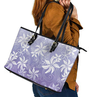 Tiare Tahiti Leather Tote Bag Purple Polynesia Motifs LT05 - Polynesian Pride
