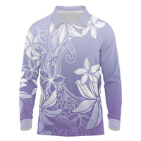 Tiare Tahiti Long Sleeve Polo Shirt Purple Polynesia Motifs LT05 Purple - Polynesian Pride