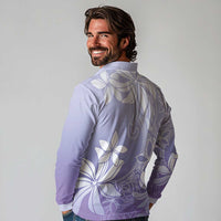 Tiare Tahiti Long Sleeve Polo Shirt Purple Polynesia Motifs LT05 - Polynesian Pride