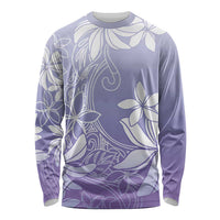 Tiare Tahiti Long Sleeve Shirt Purple Polynesia Motifs LT05 Unisex Purple - Polynesian Pride