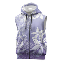 Tiare Tahiti Sleeveless Zip Hoodie Purple Polynesia Motifs LT05 Purple - Polynesian Pride