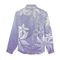 Tiare Tahiti Women Casual Shirt Purple Polynesia Motifs - Polynesian Pride