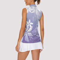 Tiare Tahiti Women Sleeveless Polo Shirt Purple Polynesia Motifs LT05 - Polynesian Pride