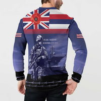 Hawaii Pearl Harbor Remembrance Day Button Sweatshirt Flag Style LT05 - Polynesian Pride