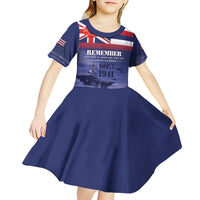Hawaii Pearl Harbor Remembrance Day Kid Short Sleeve Dress Flag Style