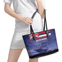 Hawaii Pearl Harbor Remembrance Day Leather Tote Bag Flag Style LT05 - Polynesian Pride