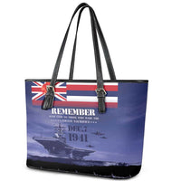 Hawaii Pearl Harbor Remembrance Day Leather Tote Bag Flag Style LT05 - Polynesian Pride