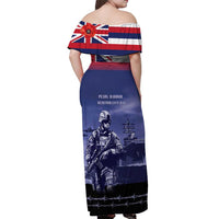 Hawaii Pearl Harbor Remembrance Day Off Shoulder Maxi Dress Flag Style LT05 - Polynesian Pride