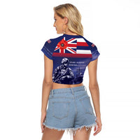 Hawaii Pearl Harbor Remembrance Day Raglan Cropped T Shirt Flag Style LT05 - Polynesian Pride