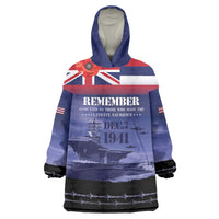 Hawaii Pearl Harbor Remembrance Day Wearable Blanket Hoodie Flag Style LT05 One Size Blue - Polynesian Pride