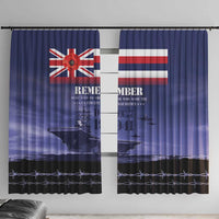 Hawaii Pearl Harbor Remembrance Day Window Curtain Flag Style LT05 With Hooks Blue - Polynesian Pride