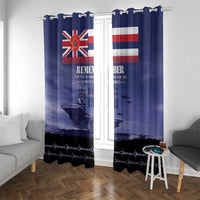 Hawaii Pearl Harbor Remembrance Day Window Curtain Flag Style LT05 With Grommets Blue - Polynesian Pride